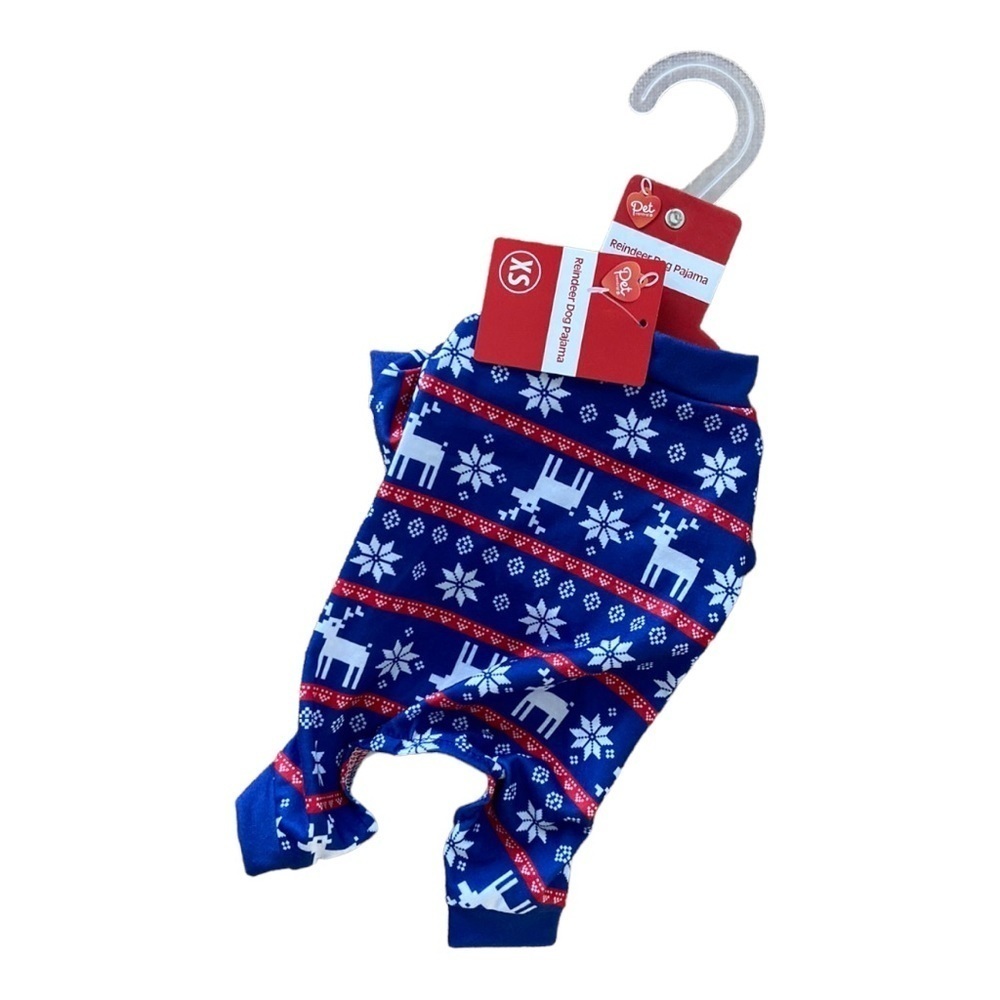 Pet Central Dog Reindeer Snowflake Christmas Pajamas Size XS NWT